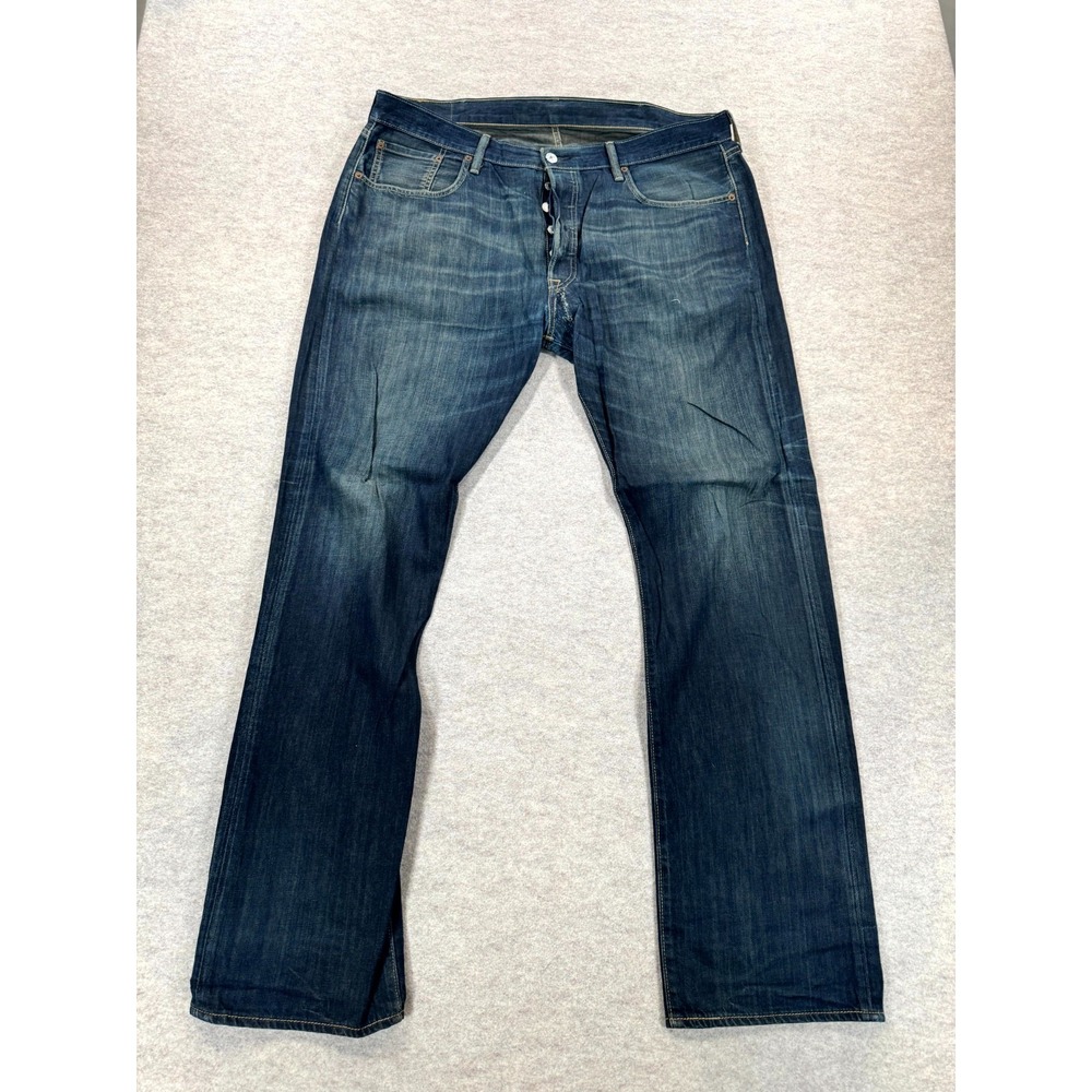 Vintage Levi's 501 Jeans Men 38x34 Dark Blue Denim Faded Straight Leg Button Fly